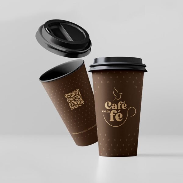 Copo com Tampa Café com Fé